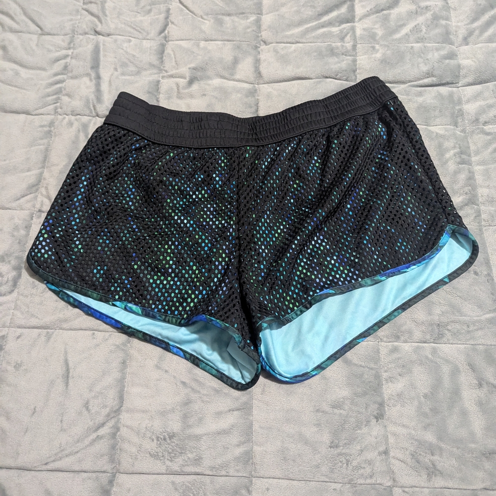 Champion Black and Blue Athletic Shorts with Elastic Waistband
